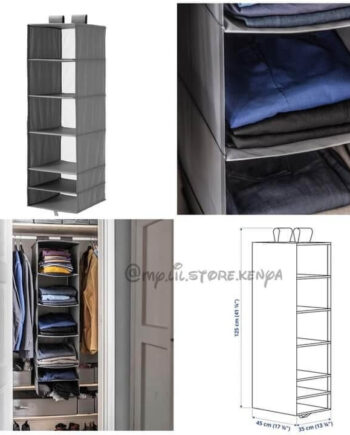 IKEA SKUBB Storage with 6 compartments, dark grey 35x45x125 cm