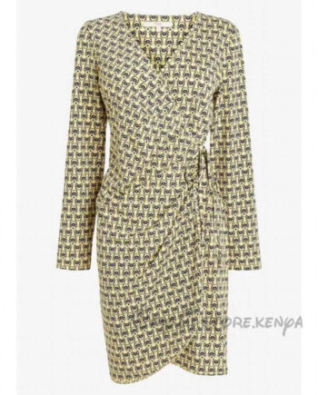 Next Yellow All Over Print Wrap Dress